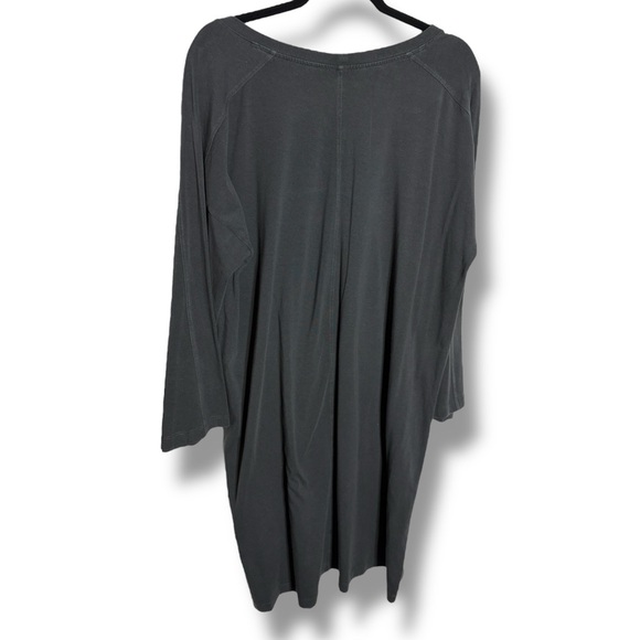 Eileen Fisher Graphite Cotton Stretch Jersey Round Neck Dress - Picture 5 of 10
